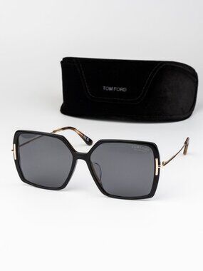 Tom Ford JOANNA Women Sunglasses Black Grey Polarized Butterfly FT1039-F/S 05D